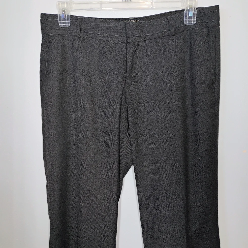 Banana Republic Ryan Fit Wide‎ Leg Trousers Gray Womens 14 Long Wool Business